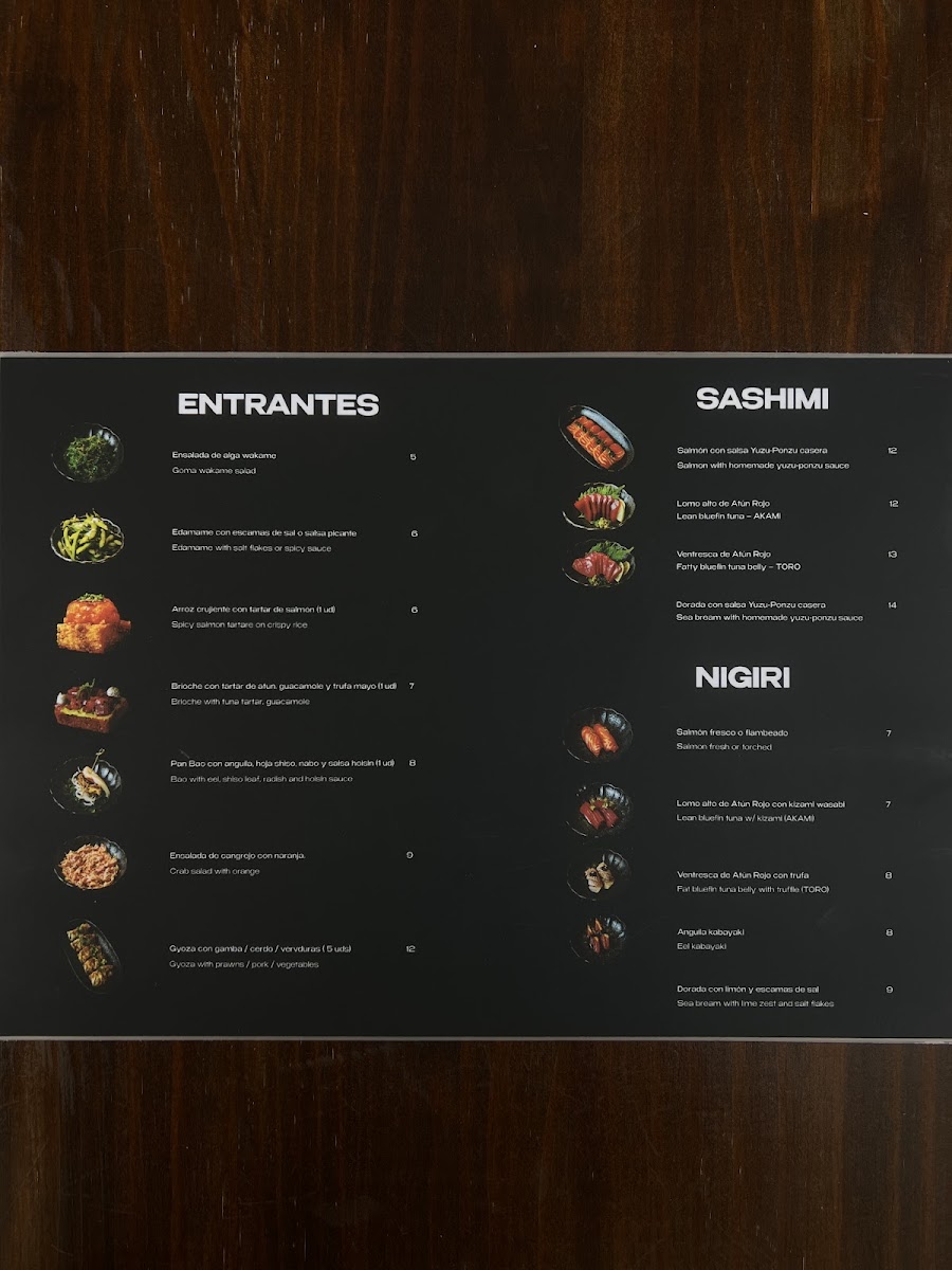 Menu Arigato Tarifa-1